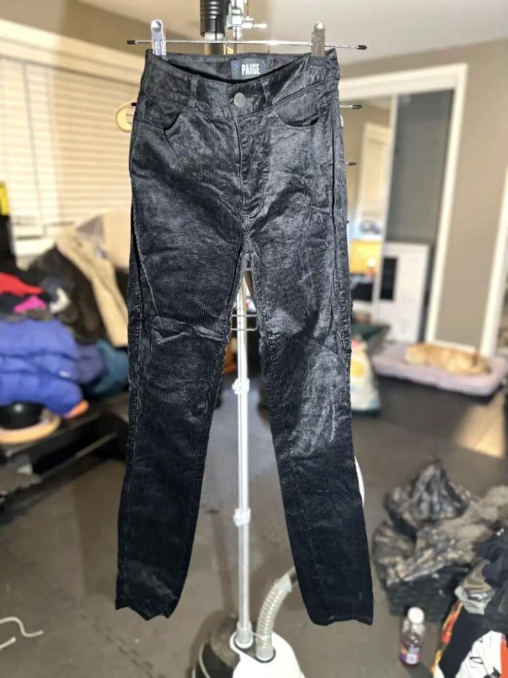 PAIGE Black Corduroy Skinny Jeans